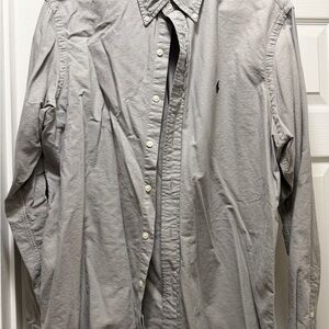 Polo by Ralph Lauren Light Gray Casual Button-Down Shirt
